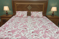 PINK MEADOW ELEGANCE ( 3 PC BED SHEET )