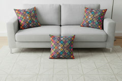 VIBRANT CHECHERED PATCHWORK CUSHION COVER