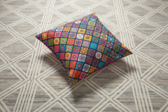 VIBRANT CHECHERED PATCHWORK CUSHION COVER