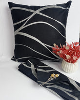 Silver Stripe Cushion Cover and Runner