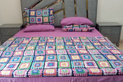 Rainbow granny square 6 piece comforter set