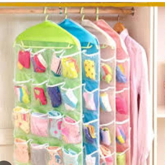 16 -POCKETS HANGING ORGANIZER FOR CLOSET - Wee Dainty