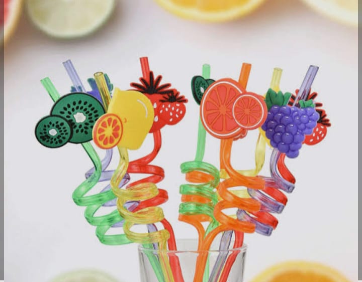 Fruit Curly Straws (Reusable Plastic Straws