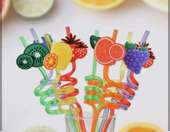 Fruit Curly Straws (Reusable Plastic Straws