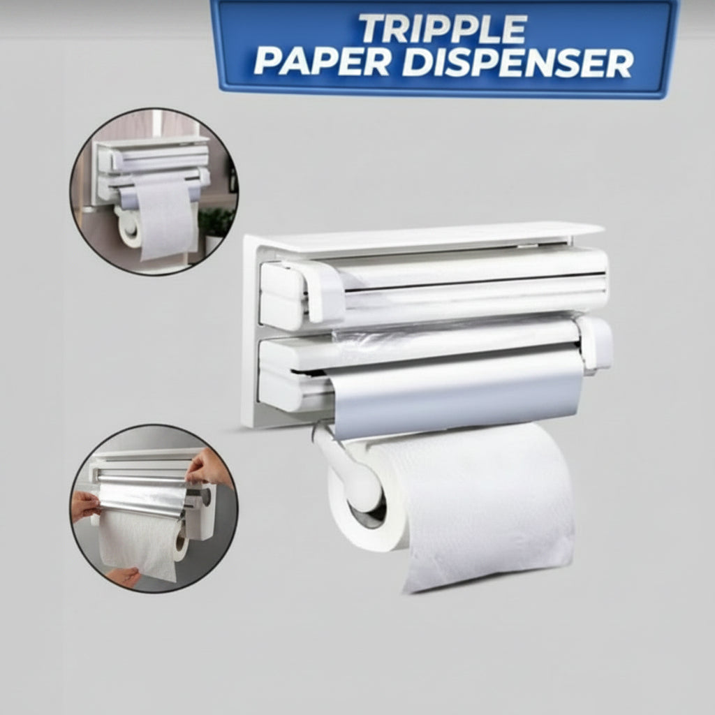 TRIPPLE PAPER  KITCHEN DISPENSER  (3 IN 1 DISPENSER )