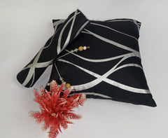 Silver Stripe Cushion Cover and Runner