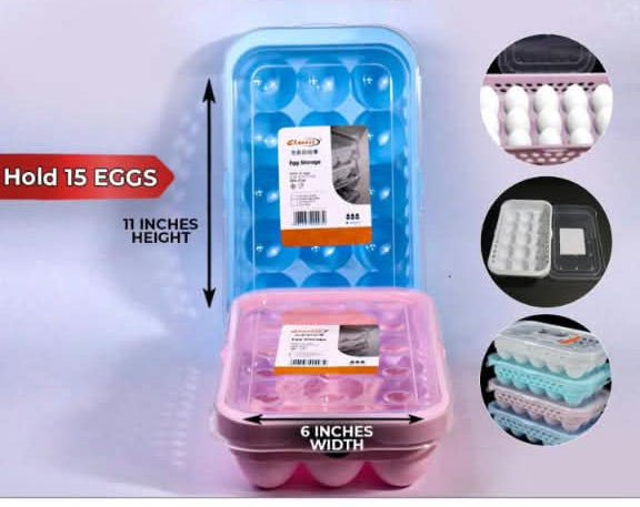 EGG STORAGE BOX ( 15 EGG TREY WITH LID)