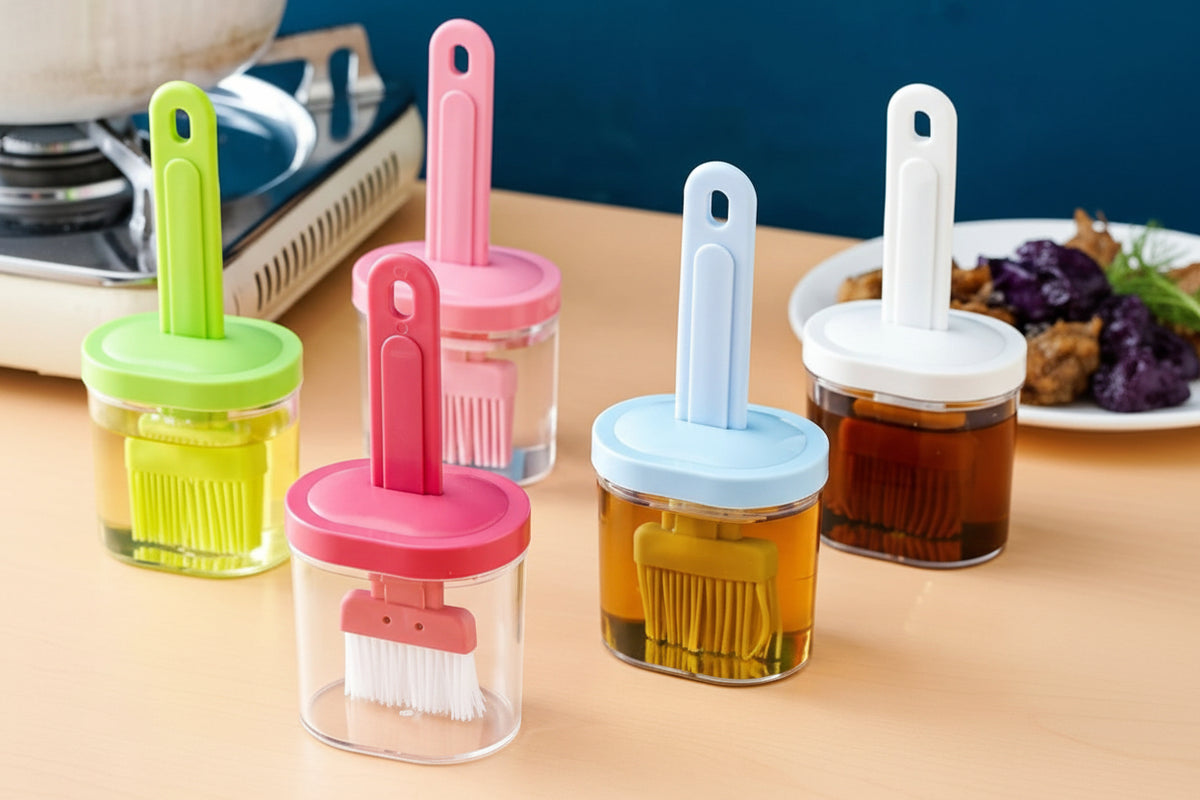 BBQ Plastic Oli Bottle With Brush