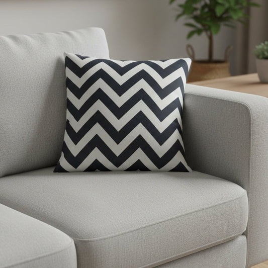 BLACK AND WHITE CHEVRON CUSHION COVER - Wee Dainty