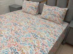 BLOSSOMING BRANCHES COTTON SATIN BEDSHEET - Wee Dainty