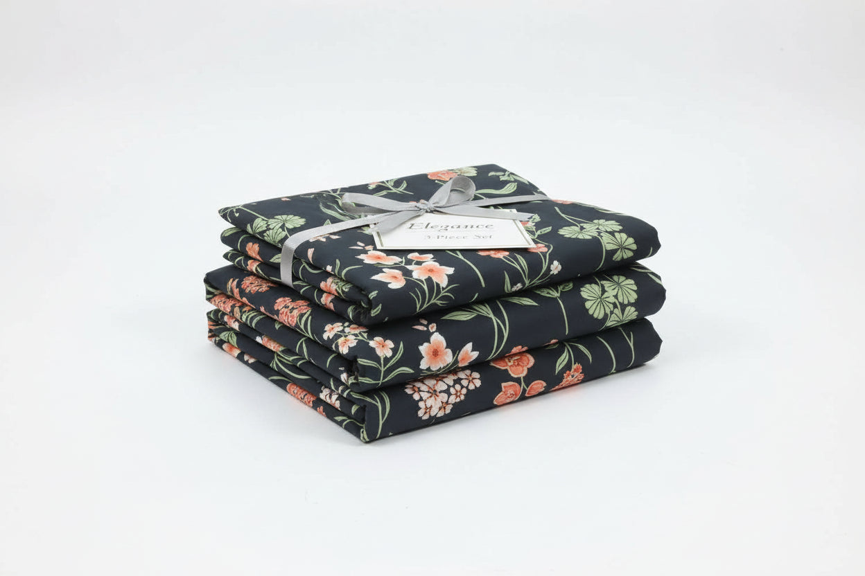 CORAL MOSS ELEGANCE 3 PC BEDSHEET - Wee Dainty