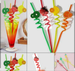 Fruit Curly Straws (Reusable Plastic Straws
