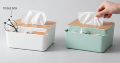 WOOD CAP TISSUE BOX + MULTI HOLDER