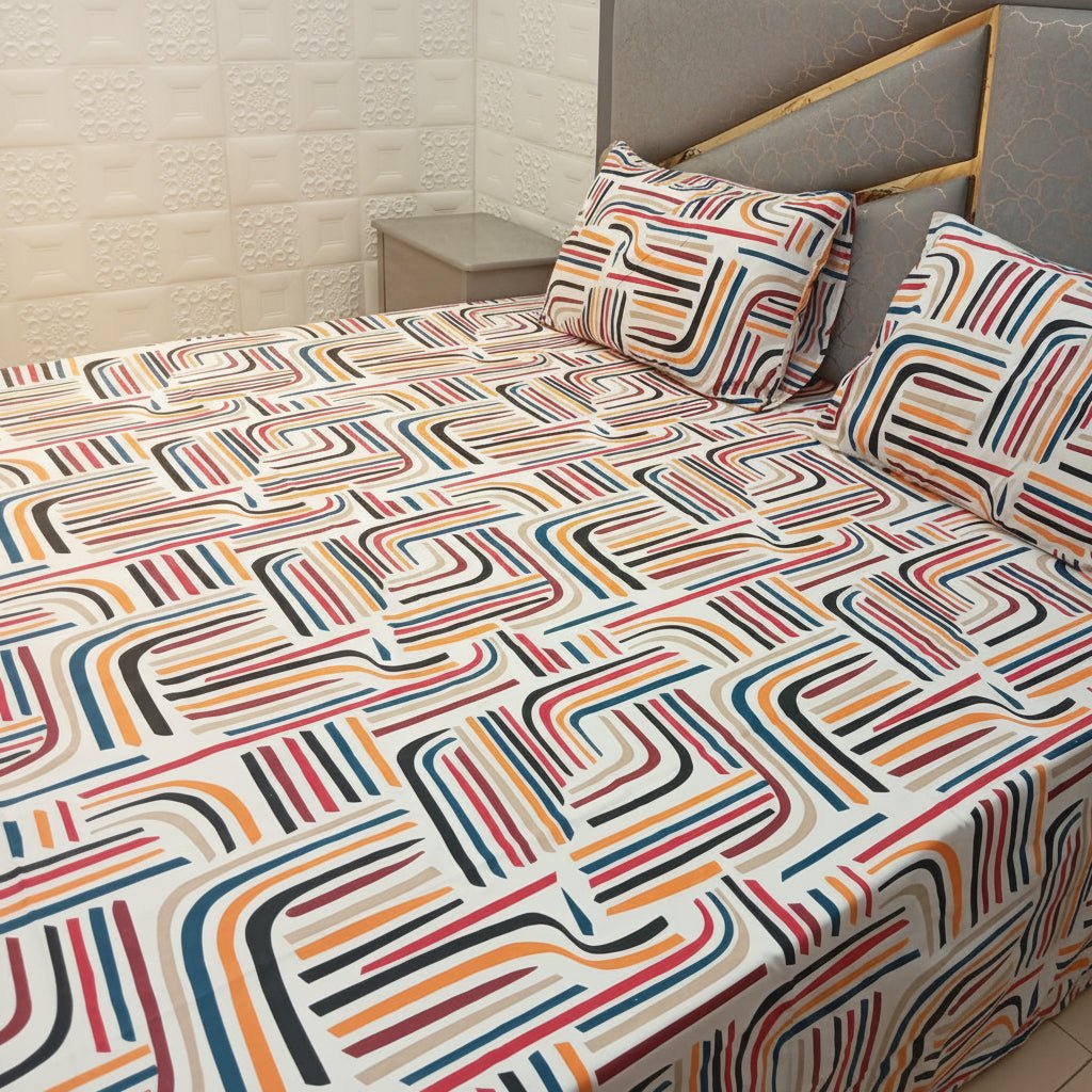 MOD STRIPE PERCALE COTTON BEDSHEET - Wee Dainty