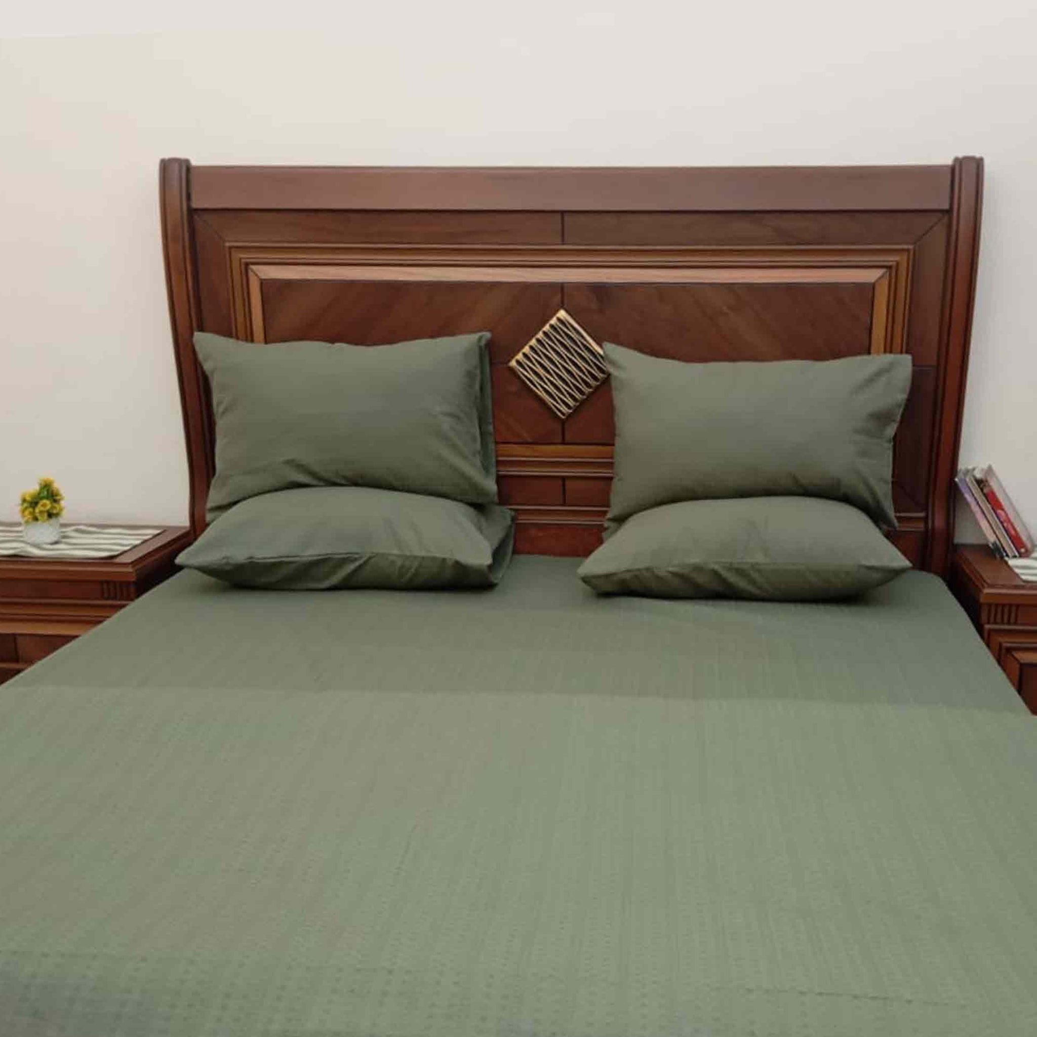 Olive Green Bed Sheet - Wee Dainty