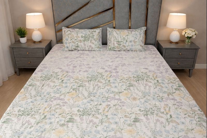 Pastel Meadow 3 PC Bedsheet - Wee Dainty