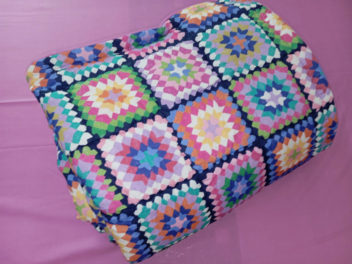 Rainbow granny square 6 piece comforter set - Wee Dainty
