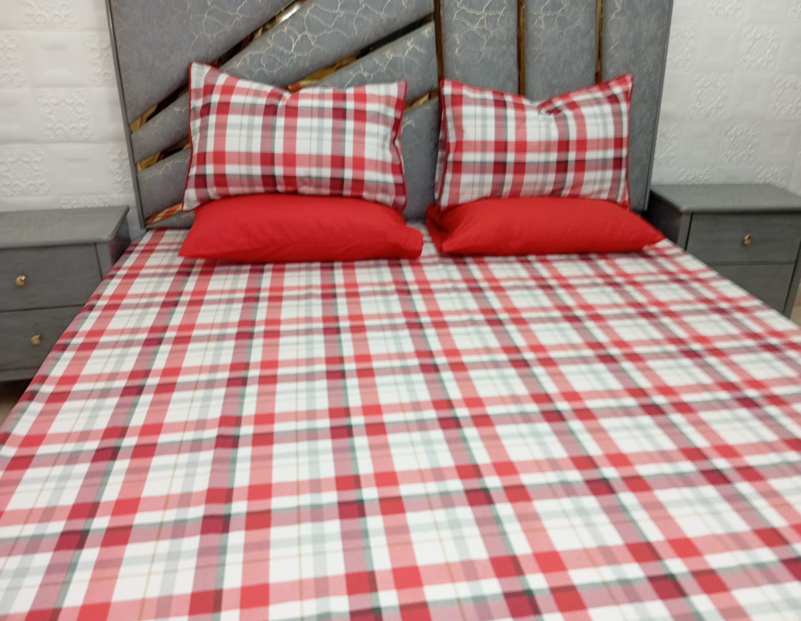 Red Tartan Bedsheet - Wee Dainty