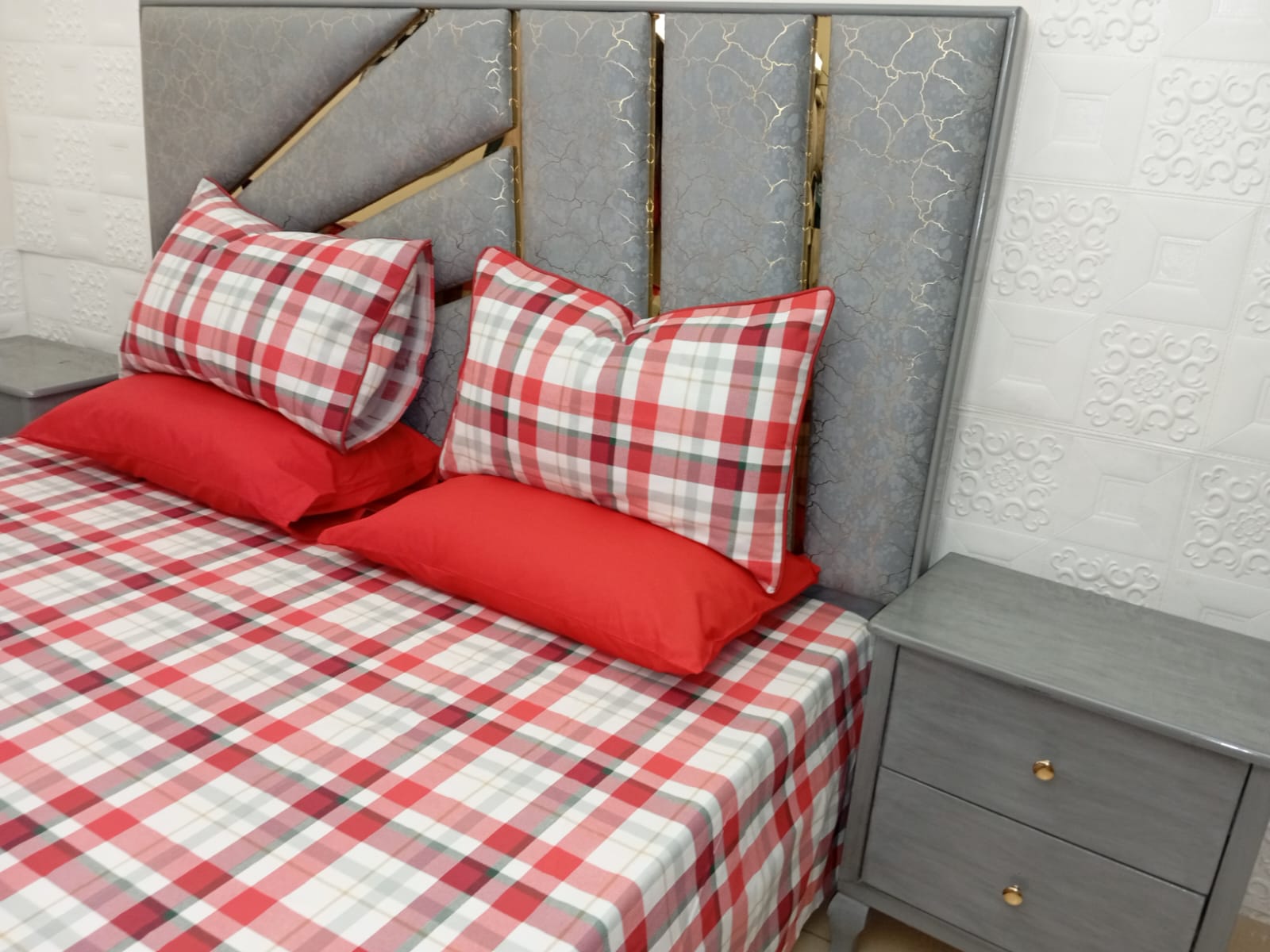 Red Tartan Bedsheet - Wee Dainty