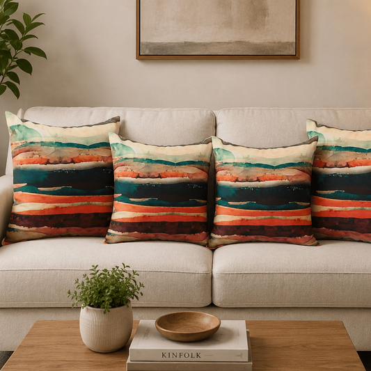 WATERCOLOUR LANDSCAPE CUSHION COVER ( PACK OF 6) - Wee Dainty
